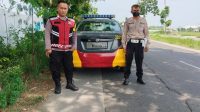 Anggota Polri Piket Sabhara Optimalkan Kegiatan Patroli Wilayah Guna Jaga Kamtibmas di Jalan Siliwangi Karawang